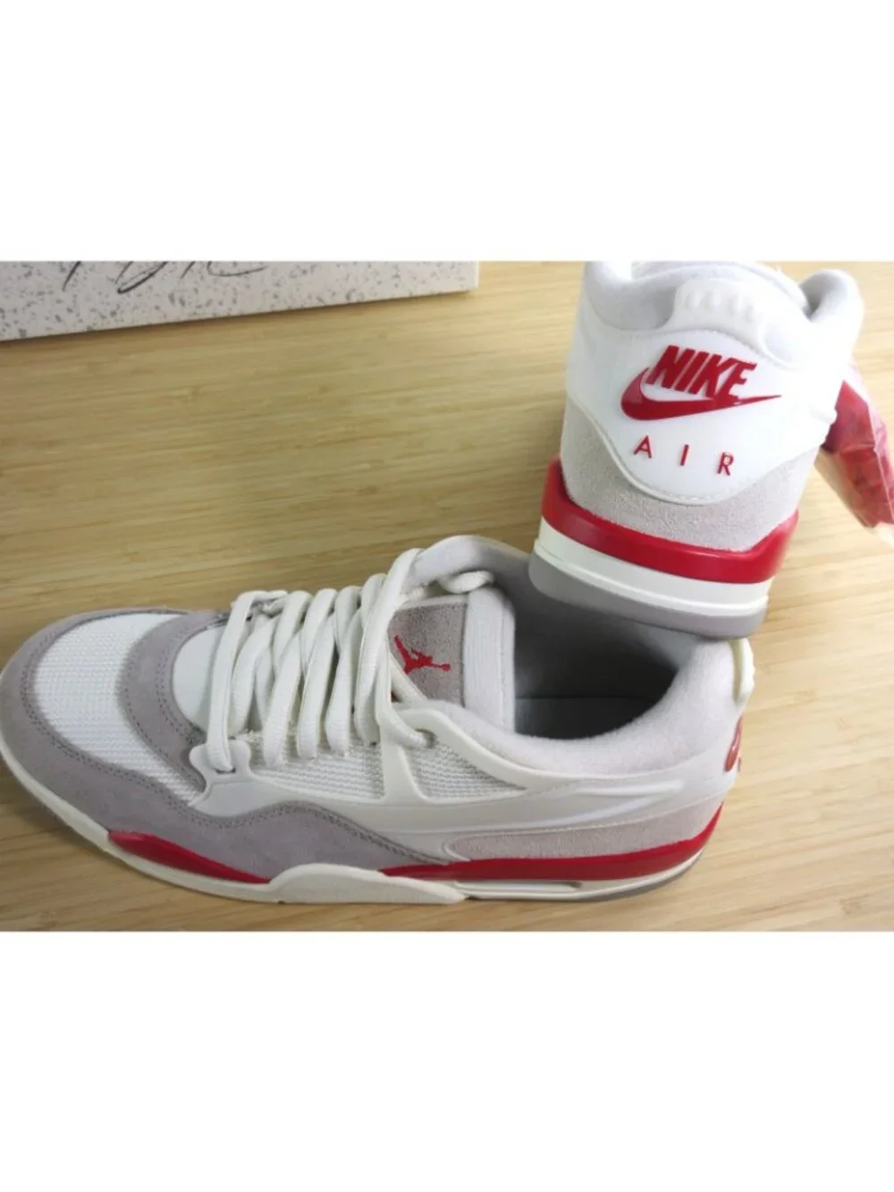 Nike Air Jordan 4 RM Men's Basketball Shoes Sail White Grey Fire Red Size 10.5